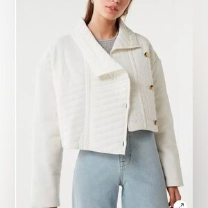UO Urban Outfitters Cropped Cotton Canvas Quilted Jacket M